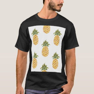 Camiseta Piñas pintadas a mano, fondo de acuarela.