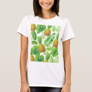 Camiseta Piñas y hojas tropicales
