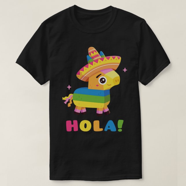 Camiseta Pinata Cuta Con Gorra Hola (Diseño del anverso)