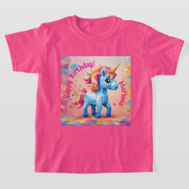 Camiseta Piñata de cumpleaños de unicornio colorido