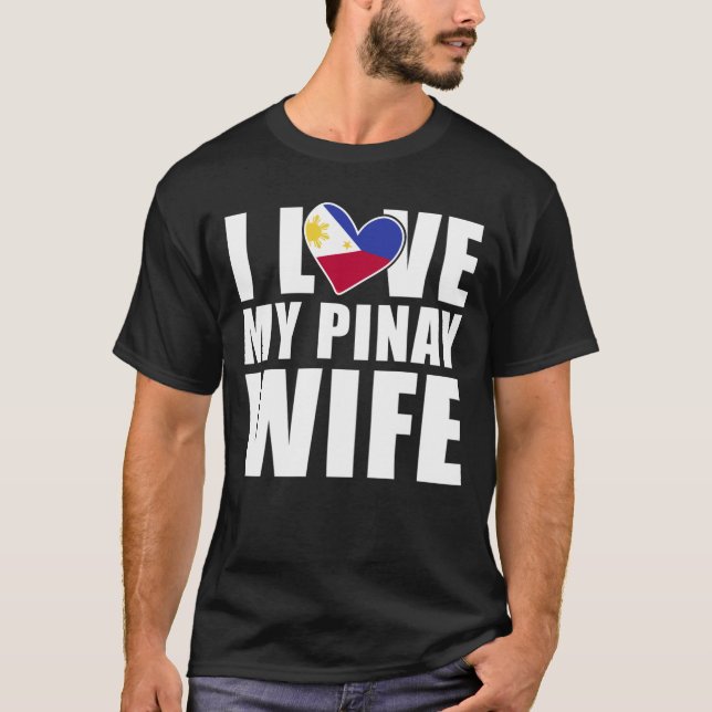Camiseta Pinay Wife Filipinas ama a su esposo orgulloso (Anverso)