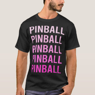 Camiseta Pinball de Texto Rosa