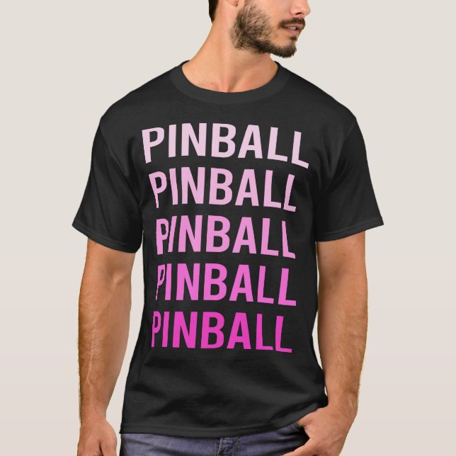 Camiseta Pinball de Texto Rosa (Anverso)