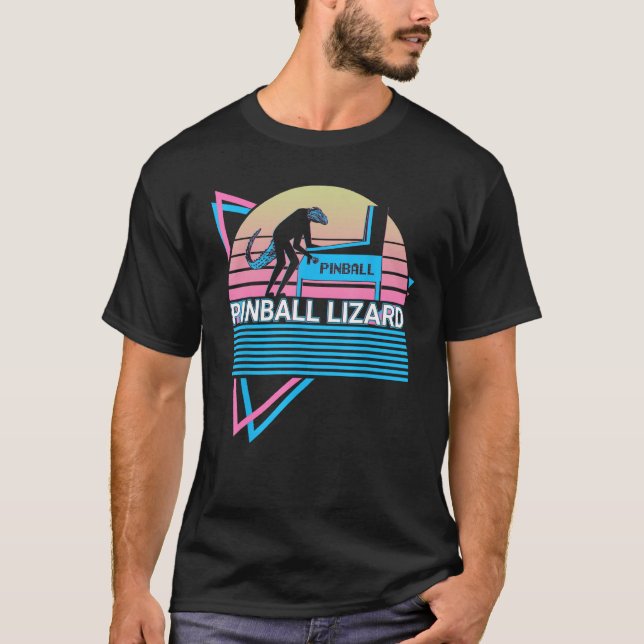 Camiseta Pinball Lizard Pinball Machine Retro (Anverso)