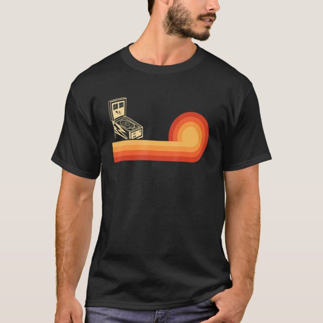 Camiseta Pinball Retro Clásico Para Hombres Con Arcade Vint (Anverso)
