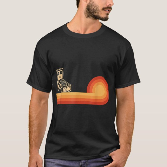 Camiseta Pinball Retro Clásico Para Hombres Con Arcade Vint (Anverso)