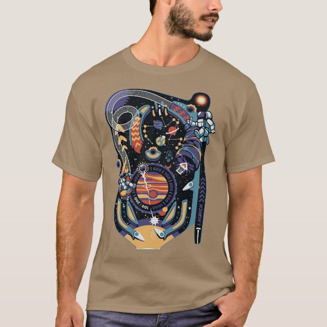 Camiseta Pinball Space Machine by Tobe Fonseca (Anverso)