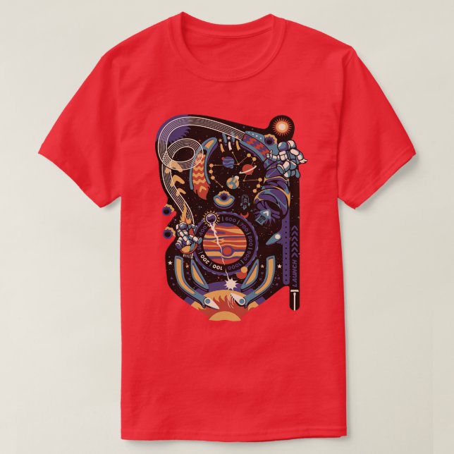 Camiseta Pinball Space Machine Light de Tobe Fonseca (Diseño del anverso)