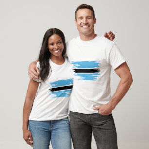 Camiseta Pincel de bandera de Botswana