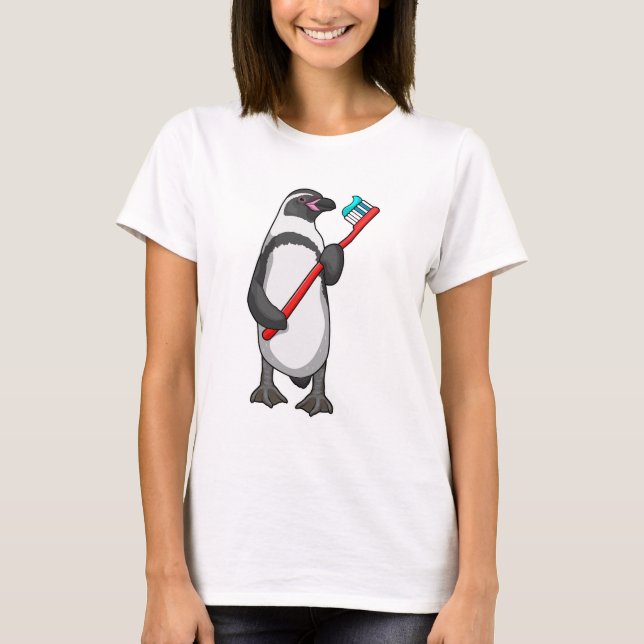 Camiseta Pincel de dientes de pingüino (Anverso)
