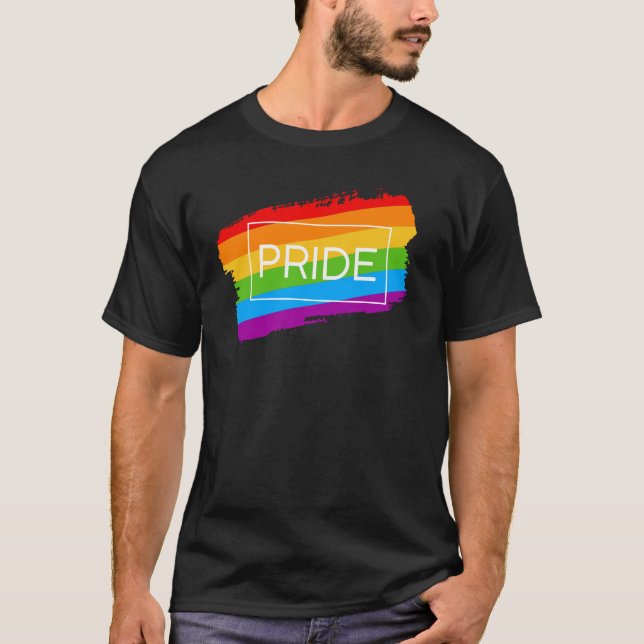 Camiseta Pincel de orgullo arcoiris (Anverso)