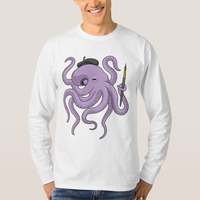 Camiseta Pincel de pintador de pulpo (Anverso)