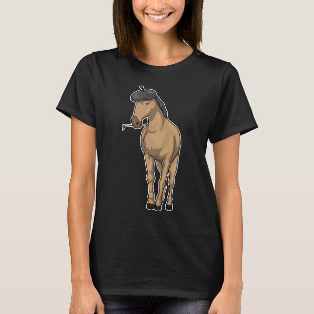 Camiseta Pincel de pintura para gallina (Anverso)