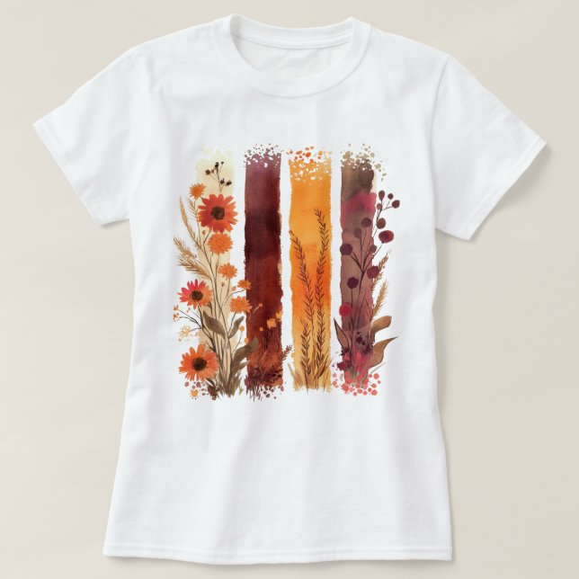 Camiseta Pincel floral de bonito (Diseño del anverso)