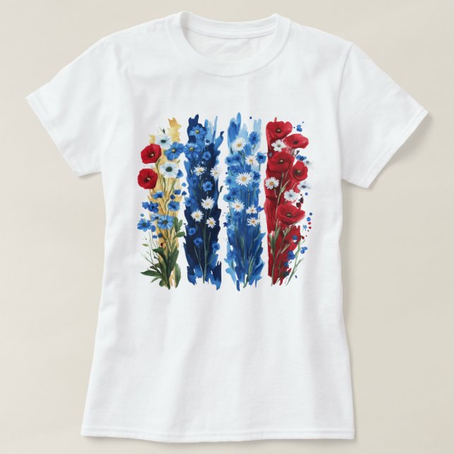 Camiseta Pincel floral de bonito (Diseño del anverso)