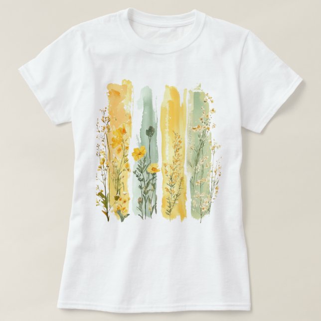 Camiseta Pincel floral de bonito (Diseño del anverso)