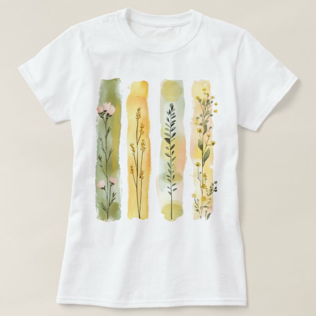 Camiseta Pincel floral de bonito (Diseño del anverso)
