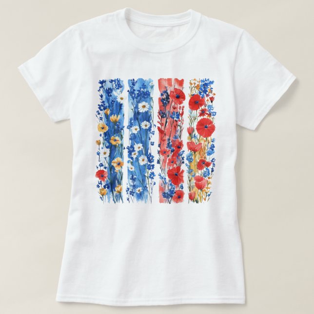 Camiseta Pincel floral de bonito (Diseño del anverso)