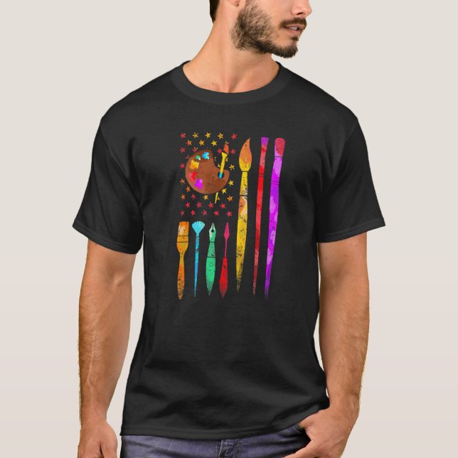 Camiseta Pincel pintado de pintura pintado de pintador arti (Anverso)