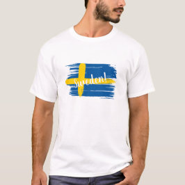 Camiseta Pincelada Artística Bandera de Suecia