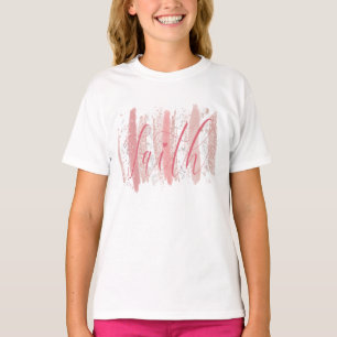 Camiseta Pinceles de oro de rosa juvenil a la moda Faith