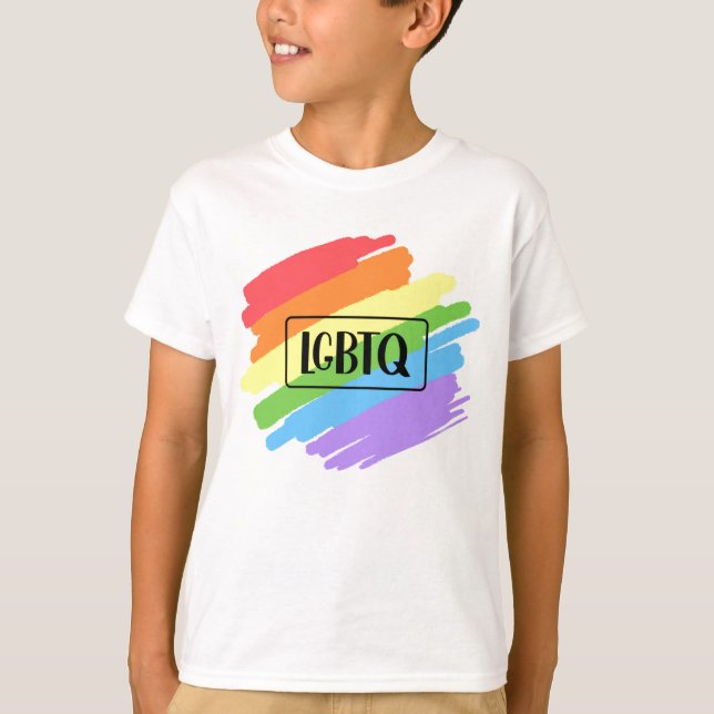 Camiseta Pinceles LGBTQ arcoiris (Anverso)