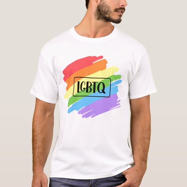 Camiseta Pinceles LGBTQ arcoiris (Anverso)