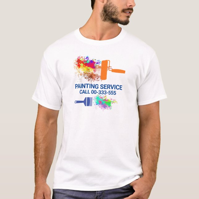 Camiseta Pinceles y pinturas de pinturas de pinturas (Anverso)