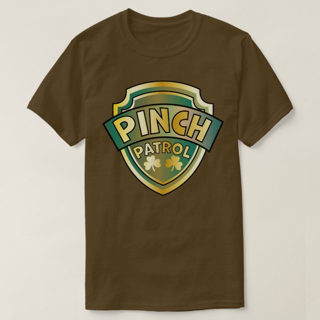 Camiseta Pinch Patrol Badge St Patricks Day Lucky Shamrock (Diseño del anverso)