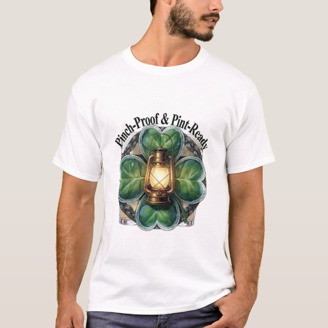 Camiseta Pinch-Proof Lantern Clover T-Shirt | “Pinch-Proof' (Anverso)