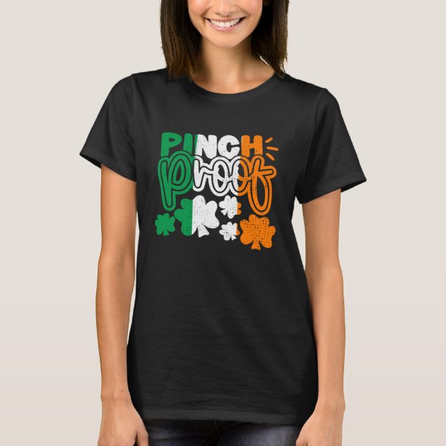 Camiseta Pinch Proof Shamrock C St Patricks Day Irish Flag (Anverso)