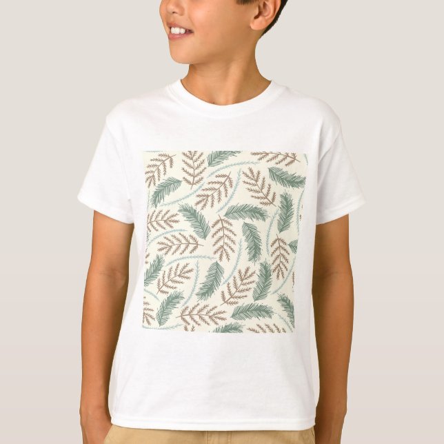 Camiseta Pine and Cedar Evergreen Branches Pattern (Anverso)