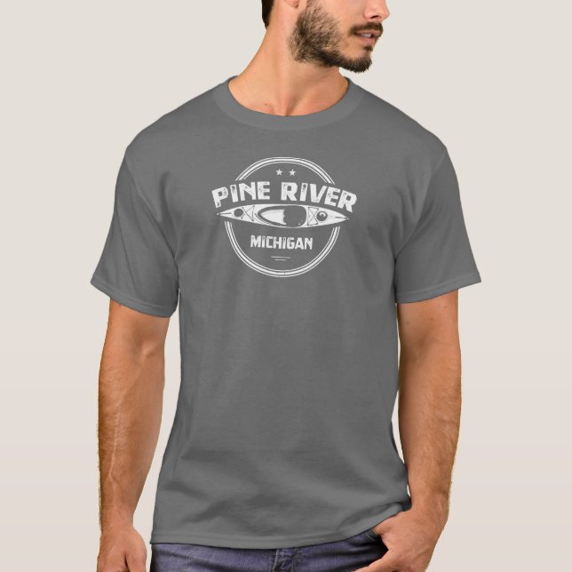 Camiseta Pine River Michigan Kayaking (Anverso)