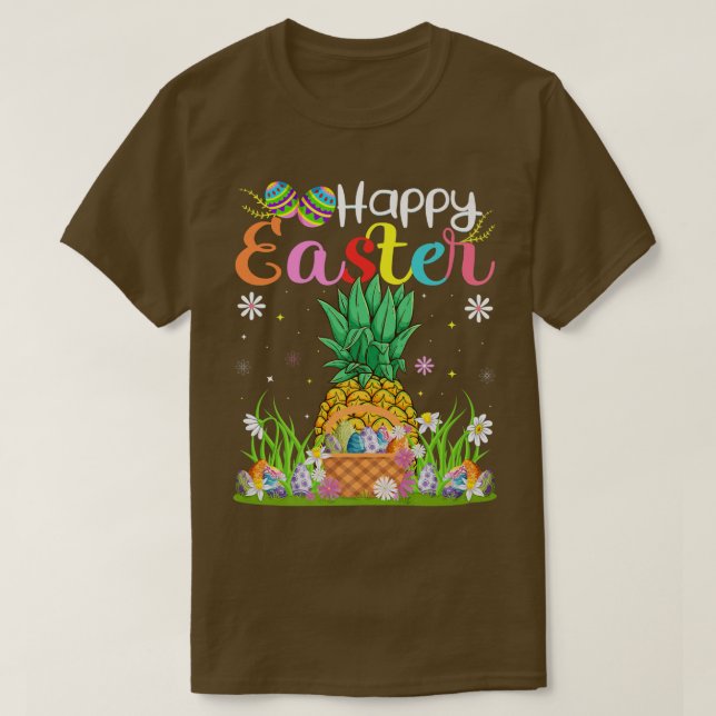 Camiseta Pineapple Bunny Egg Hung Funny Pineapple Happy  (Diseño del anverso)