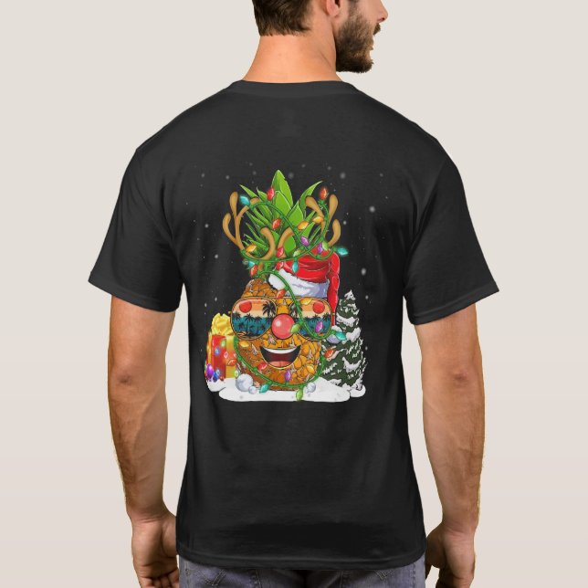 Camiseta Pineapple Christmas Tree Lights Xmas (Reverso)