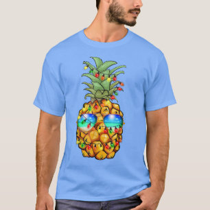 Camiseta Pineapple Christmas Tree Lights Xmas Men Gira el S