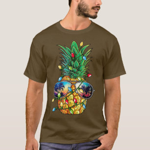 Camiseta Pineapple Christmas Tree Lights Xmas Men Gira el S