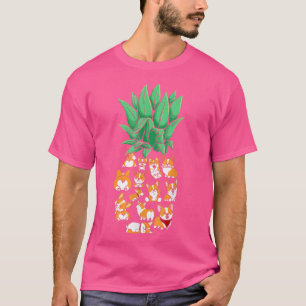 Camiseta Pineapple Corgi Funny Tee Para Los Amantes Del Cor