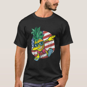 Camiseta Pineapple Dabbing Bandera Americana Hawaii Regalo 