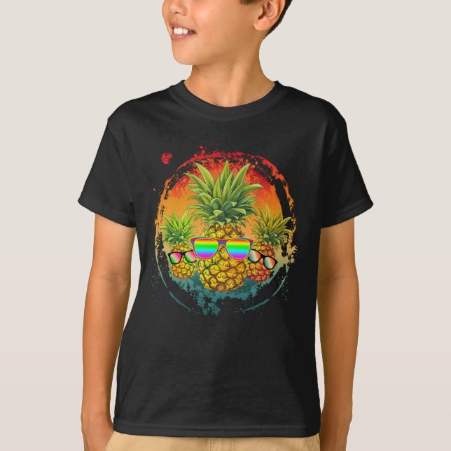 Camiseta Pineapple Divertido Vibraciones de Verano (Anverso)