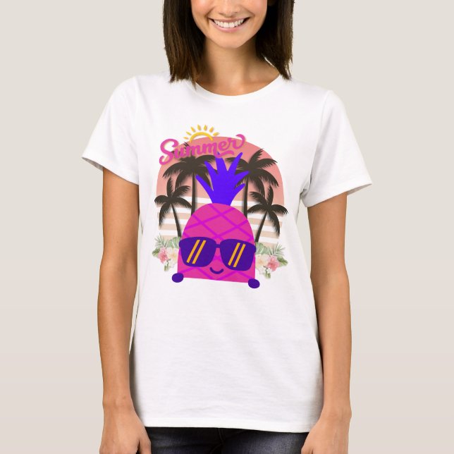 Camiseta Pineapple Enjoying the Summer (Anverso)
