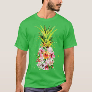 Camiseta Pineapple Flowers Aloha Beach Hawaii Hawaiian