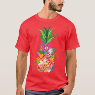 Camiseta Pineapple Flowers Aloha Hawaii Vintage Hawaiian Fl