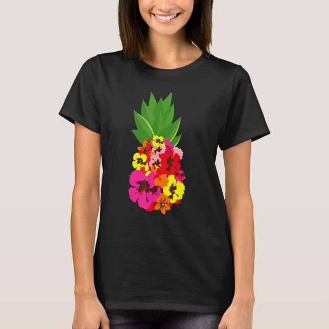 Camiseta Pineapple Flowers Floral Pool Fiesta para Hombres  (Anverso)