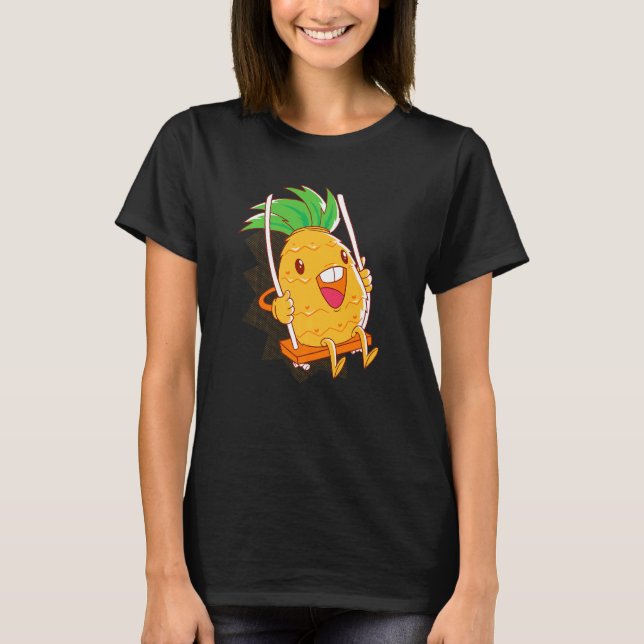 Camiseta Pineapple Fruit Figurine Rocking Vegetarian Vegan (Anverso)