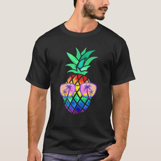 Camiseta Pineapple Gafas de sol Divertido Playa Sizzling Ve (Anverso)