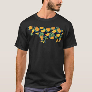Camiseta Pineapple Hawaiana Hippopotamus Chica Mujeres Homb