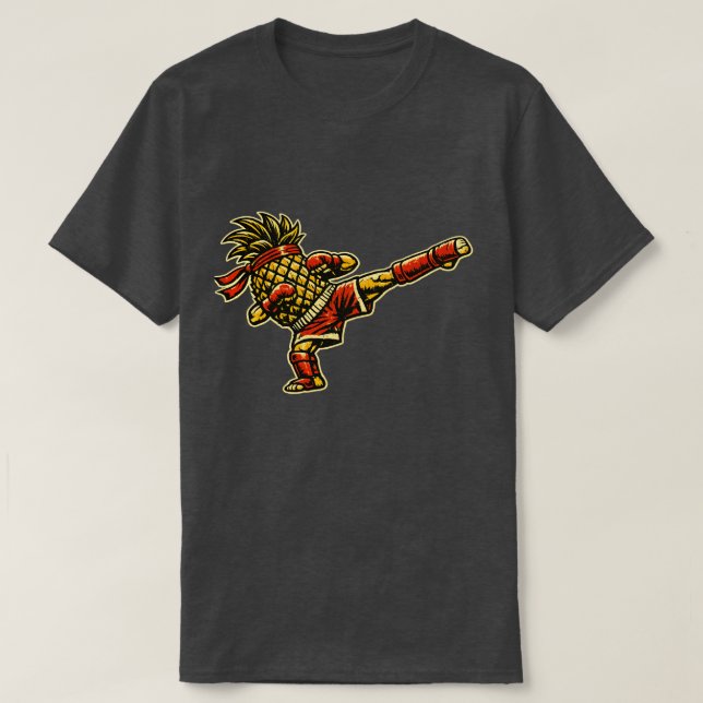 Camiseta Pineapple Kickboxer — Kickboxing Retro Vintage (Diseño del anverso)
