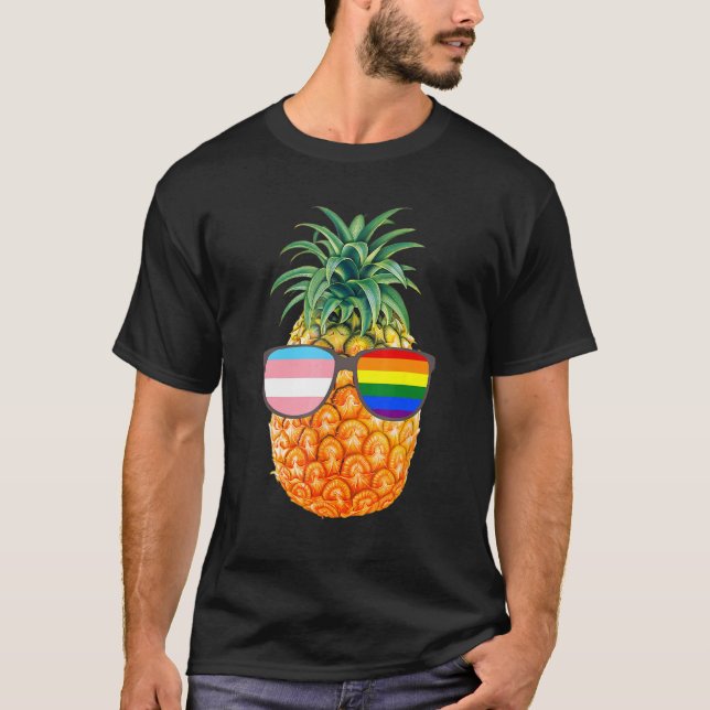 Camiseta Pineapple LGBT Gafas de sol Aloha Bebidas Hawaii T (Anverso)