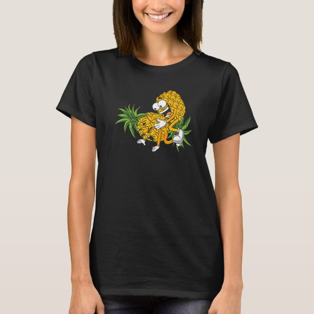 Camiseta Pineapple Pareja Swinger Upside Down Lif (Anverso)